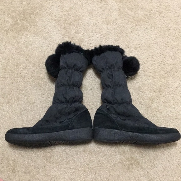 Coach Shoes Coach Theona Black Fur Trimmed Snow Boots Size 6 Poshmark
